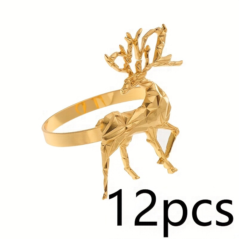 TEMU 12pcs Christmas Elk Napkin Rings