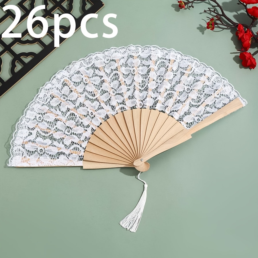 Personalized Handheld Fan with Lace Surface
