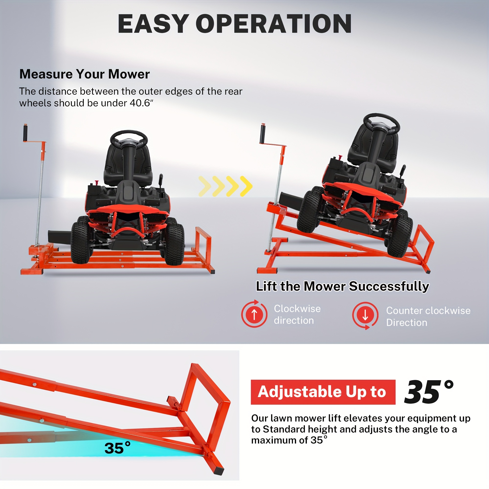 Dropship Easy Lawn Mower Lift For Riding Tractors , 800 Lbs