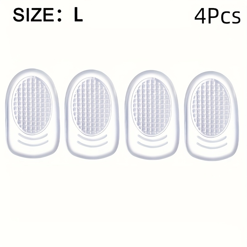 E-shop 4 Stück/2 Paare, transparente Silikon-Fersenschoner-Einlegesohlen, Herren- und Damen-Fersenschoner, superweiche und elastische, stoßdämpfende
