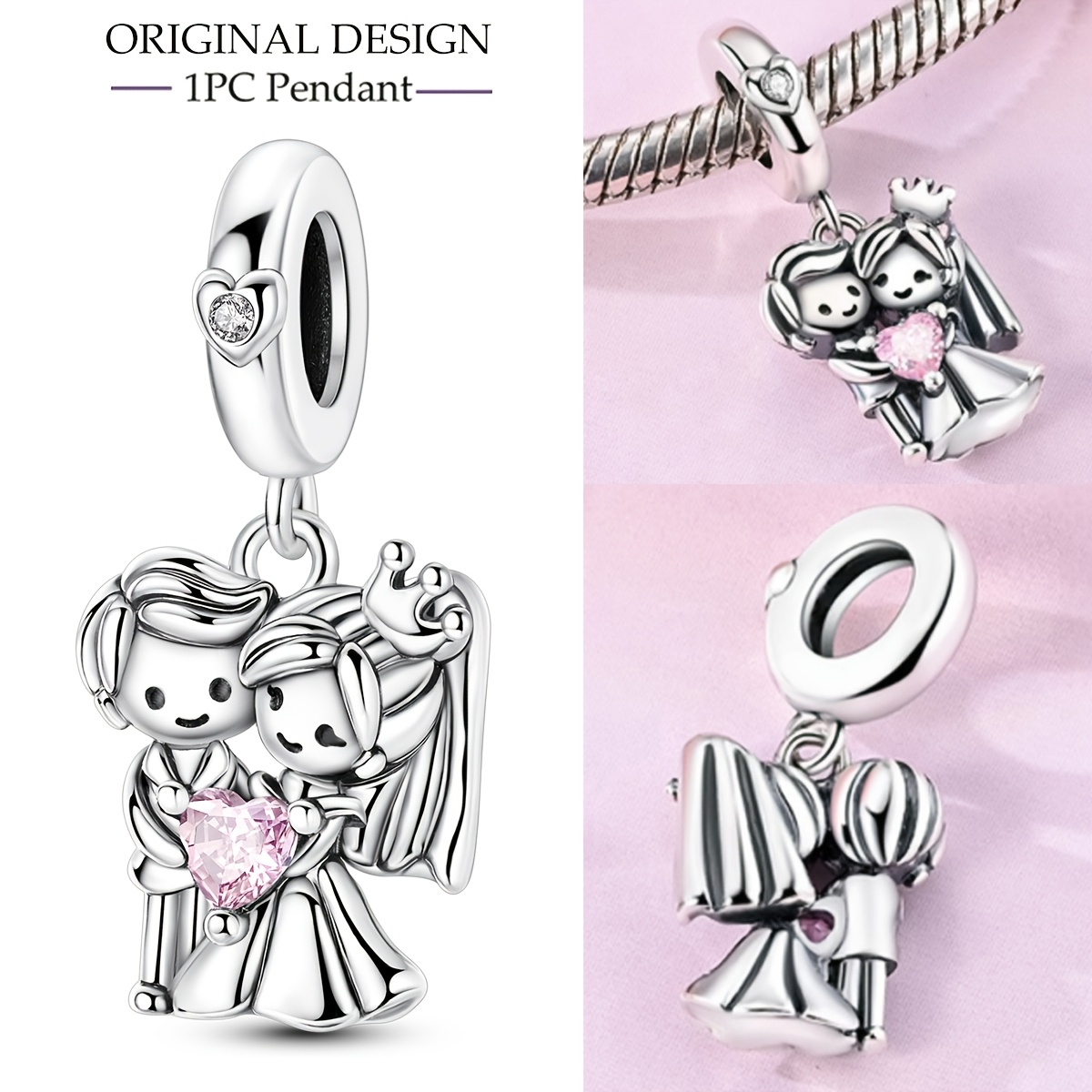 TEMU Un singolo ciondolo in con sintetico , di amore , e sposa elevano i . Questa perla pendente 癡 per braccialetti serpentina, collane, portachiavi