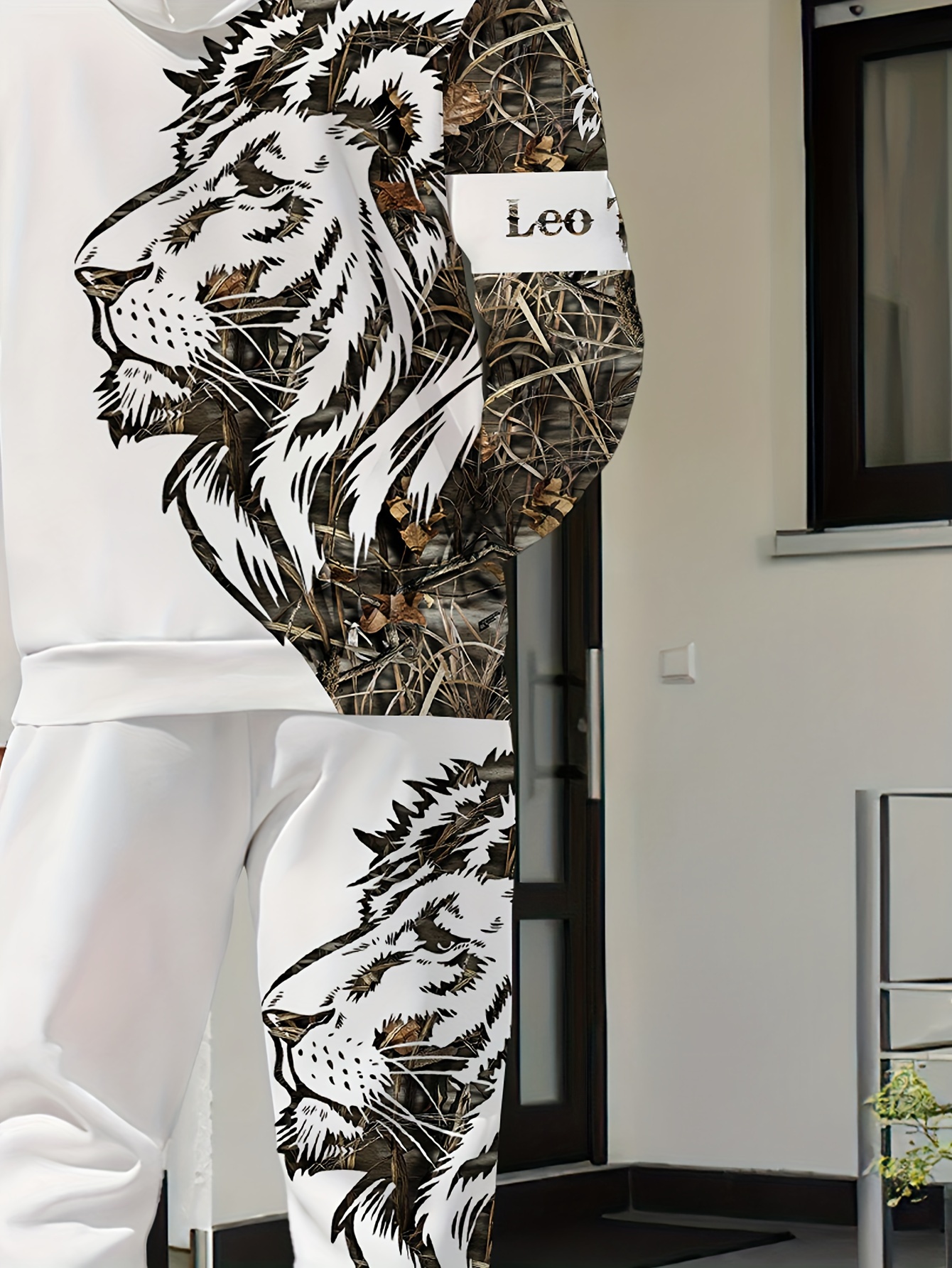 Survêtement Homme Imprimé Lion/tigre 3D - Sweat à Capuche Et Pantalon - Sportswear Automne-hiver - 8