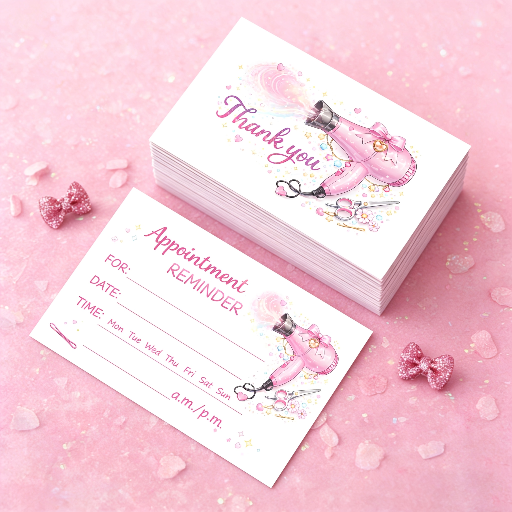 TEMU 48pcs Appointment Reminder Cards, Thank You Cards, Customer -up Cards, Store Reminder Cards, Salon Registration Cards, Customer Appointment