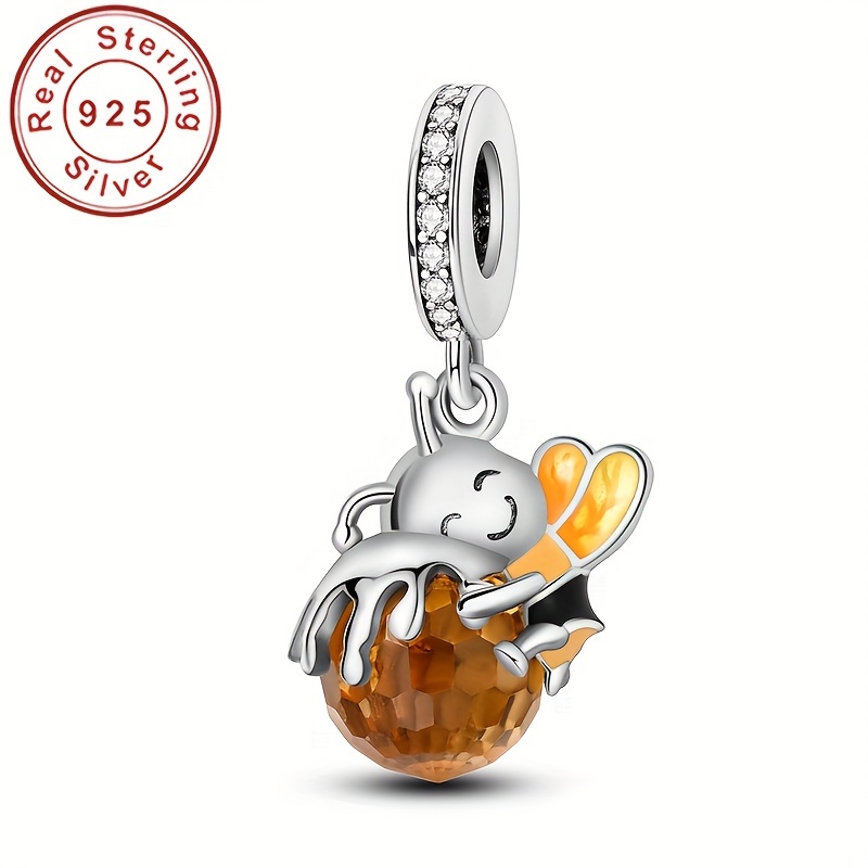 

2.76g 925 Honey Jar Charm Pendant Beads 's Bracelet Valentine's Day Gifts