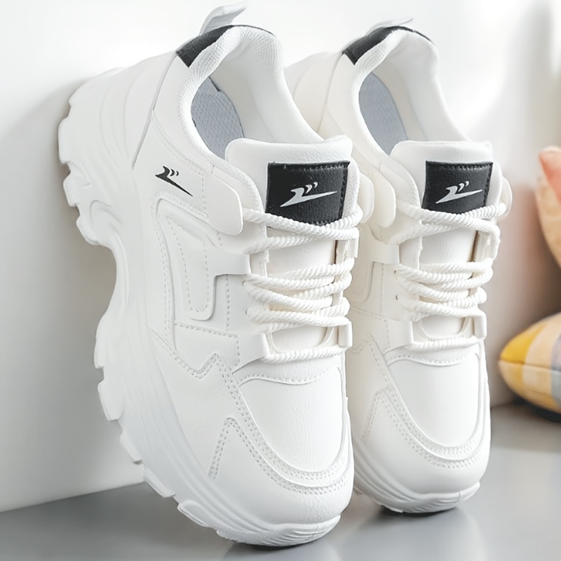 E-shop Sneaker, Damen Neue Outdoor Freizeitschuhe, Frühling/Herbst Einfarbig Einfach Vielseitig Bequem Leicht Dad Shoes