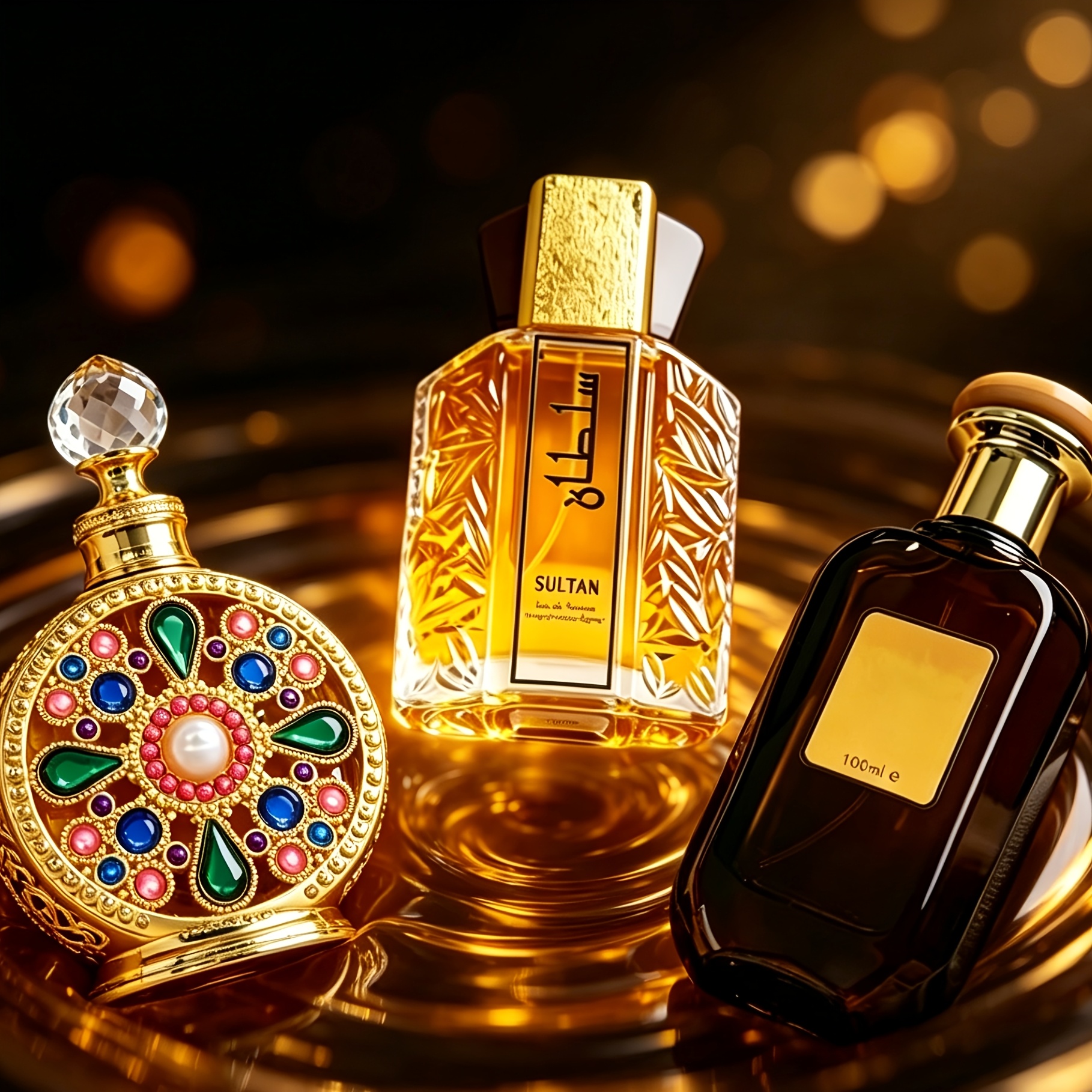 Image of 3pcs Arabian Series Hair And Body Mist Gift Set, /floral /citrus Essential Oil Perfume, Large Capacity Long-lasting Fragrance, Ideal Valentine's Day Gift For Her And Personal Use