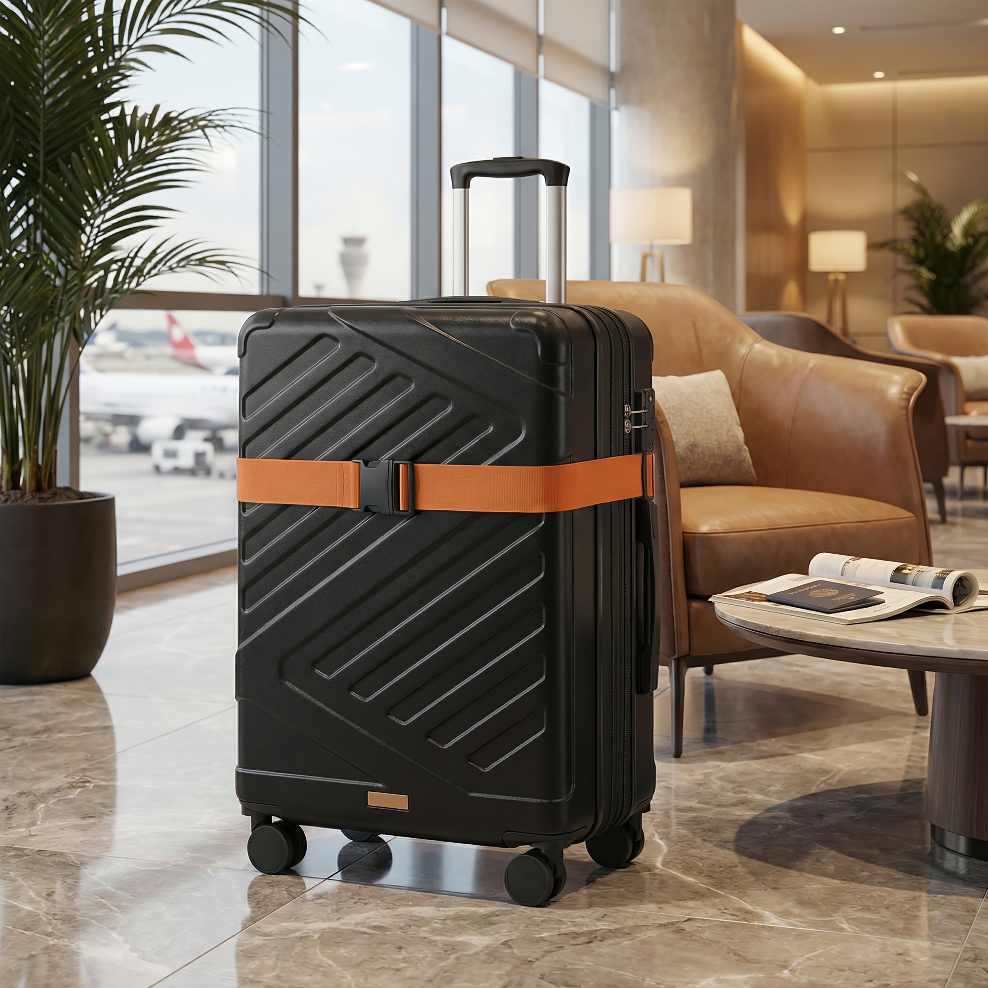 Expandable Hardshell Suitcase With & Abs - Spinner Luggage, 4-wheel Carry- Trolley, Expandable Travel Suitable For Airplane, Train,, Zipper Closure, Frame, For Or Extended Trips