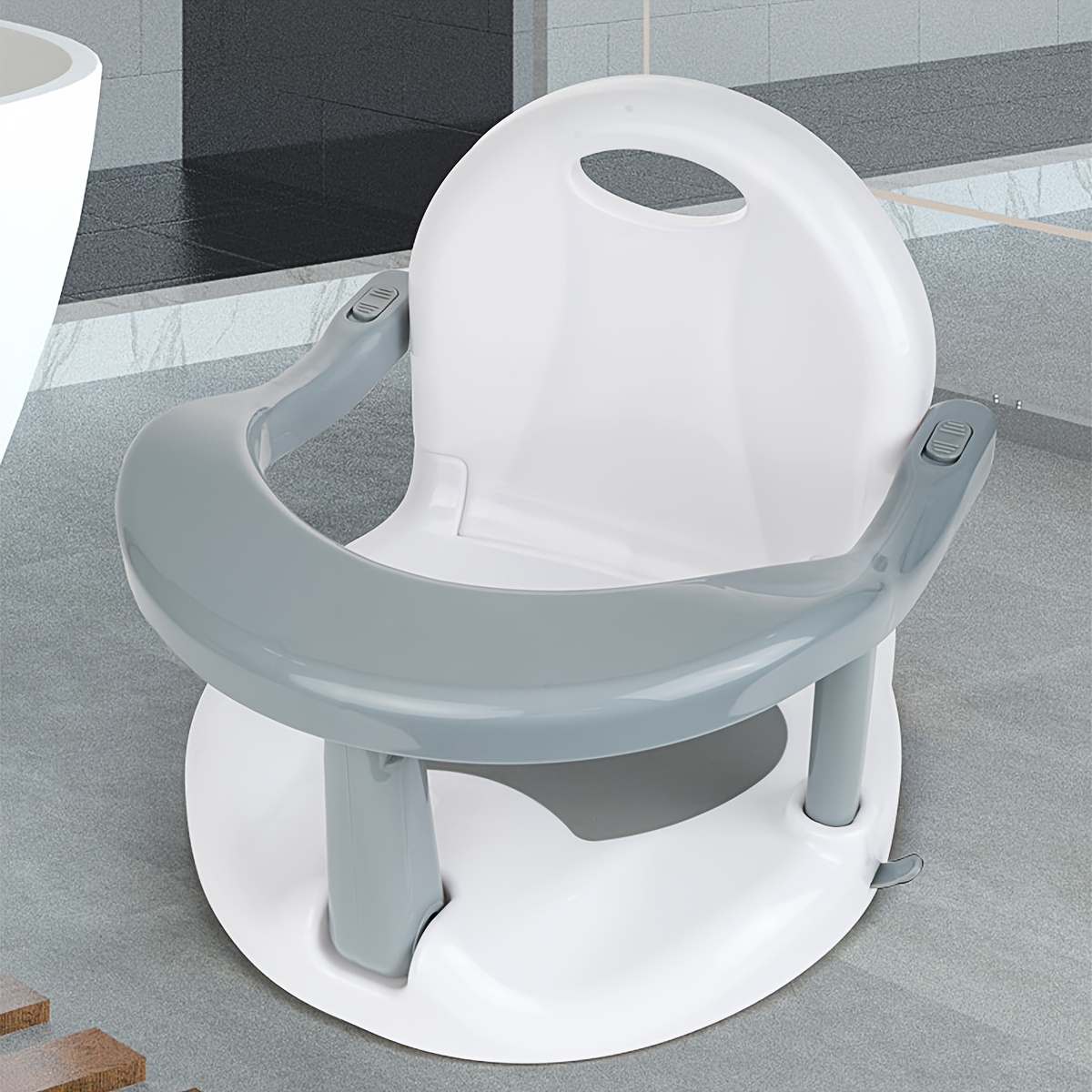 

Baby Bath Chair Seat With Safety Support, Non-slip Portable Infant Bathtub Seat, Pp Material, Suitable For 0-3 Years Old