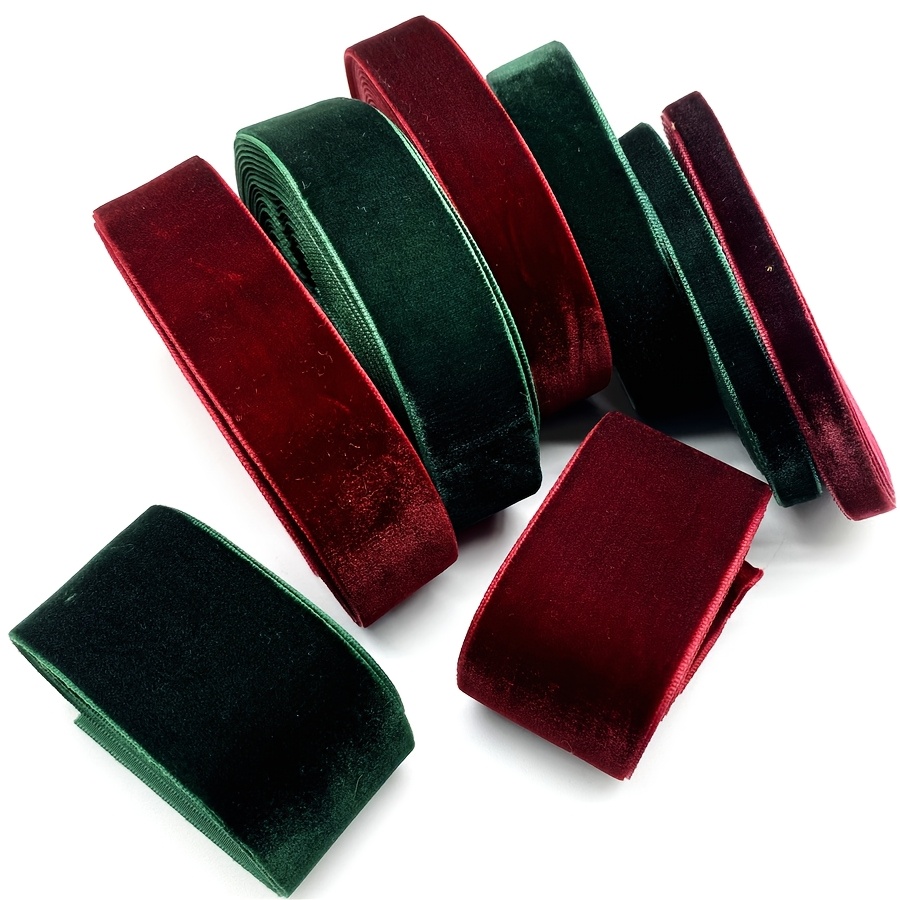 

2pcs Premium Velvet Ribbon Set - Dark Red & , Christmas Gift Wrapping, Jewelry Display, And Decorations, Jewelry Making Display & Packaging Supplies, Beading&jewelry Making