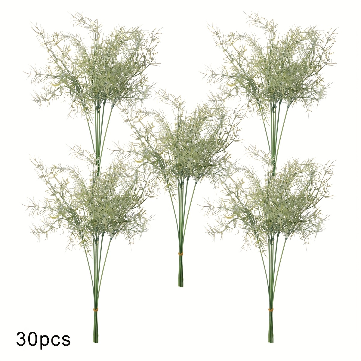 Image of 6/10/30pcs Artificial Plants, Artificial Ferns, Rosemary Stem Fake Shrubs, Rustic Farmhouse Centerpiece Desktop Kitchen Shelf Table Centerpiece Outdoor Uv Resistant Garden Plants