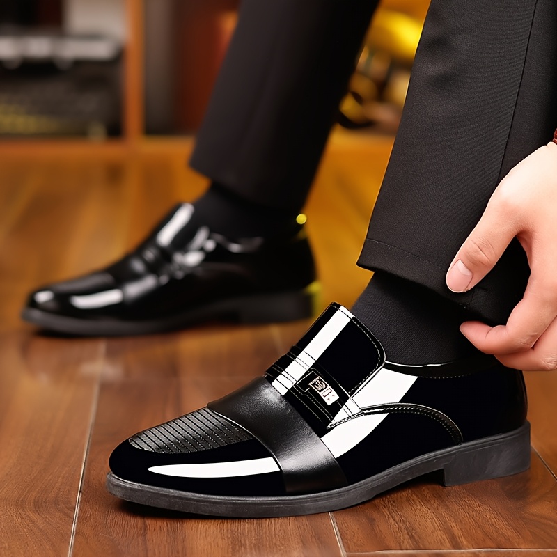 zapatos formales y casuales para hombre - cierre sin cordones, parte   de pu   - calzado elegante para  ,   y negocios en     - plantilla acolchada y   antideslizante de goma - diseño moderno y  , ideal para trabajadores de   1