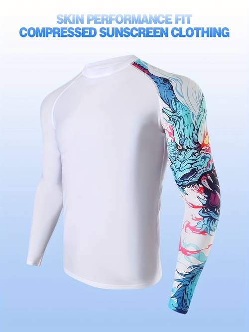 mens sunscreen clothing swimwear beach sunscreen clothing surfing suit diving sunscreen clothing high elastic sunscreen clothing fitness clothing