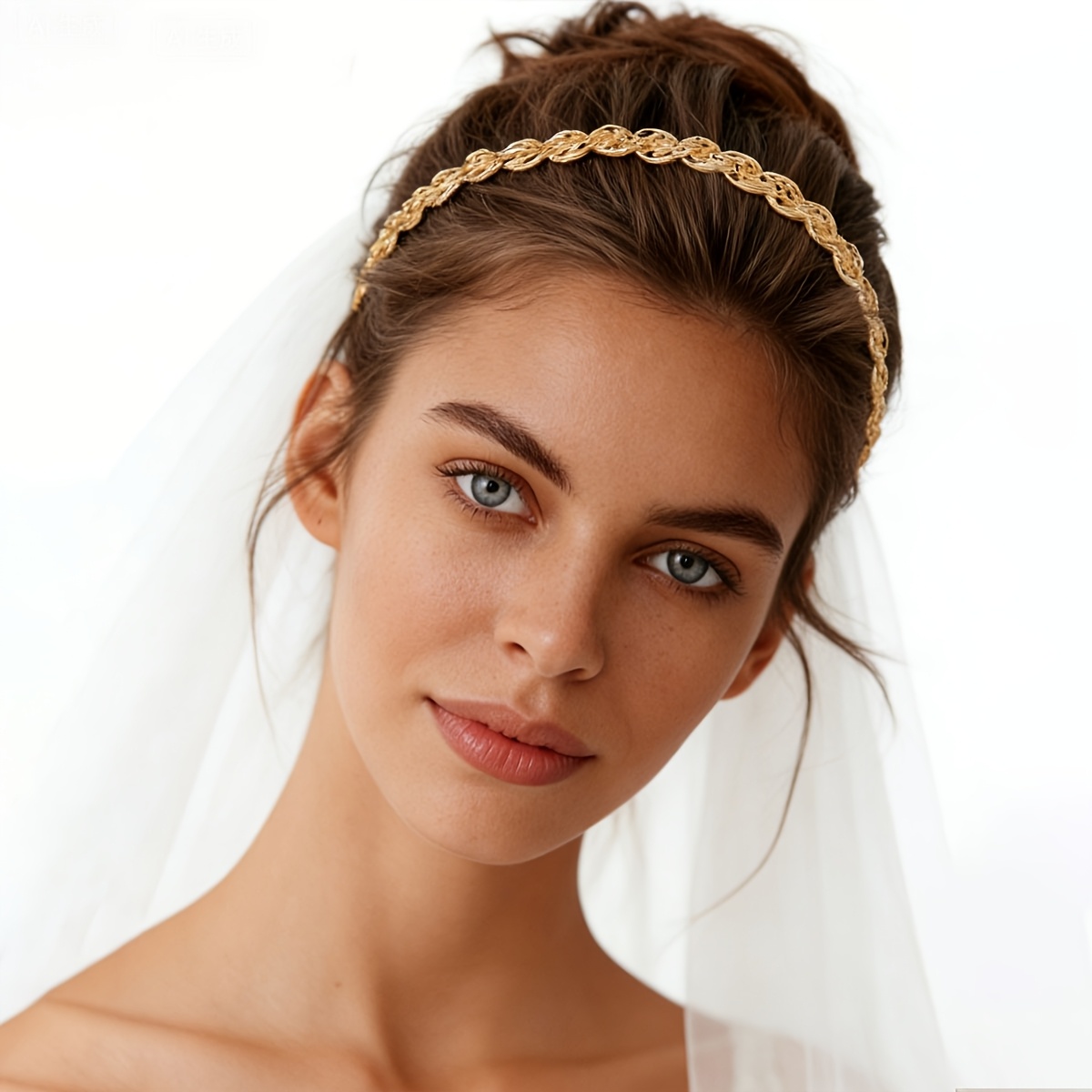 TEMU European And Sweet Hollow Metal Texture Chain Headband Hairband Hair Additions Gift