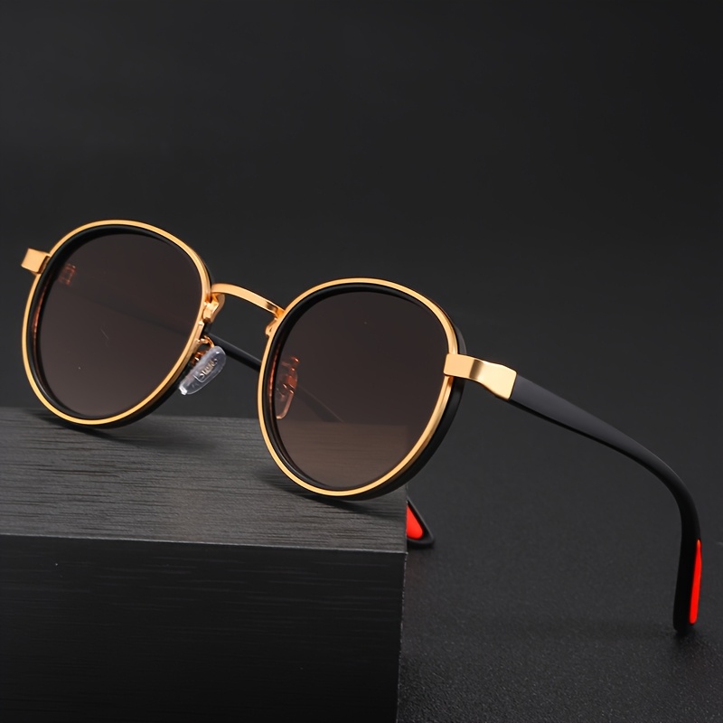 1 Pair of Trendy And Cool Handsome Men And Beautiful Women Must-Have for Taking Photos, Suitable for Both Men And Women, -Color Optional High-End Minimalist Style Popular Round Frame Glasses, Without Battery