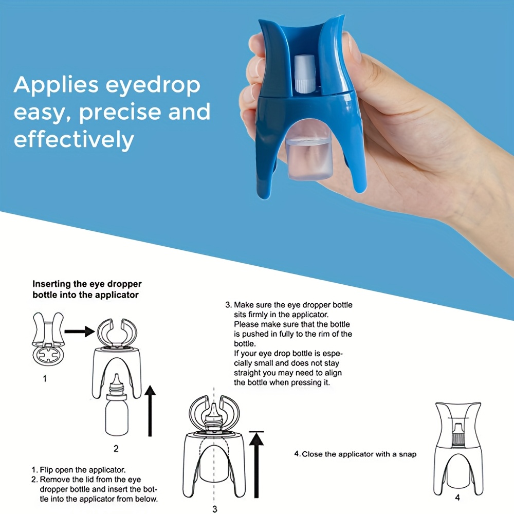 

1pc Portable Eye Drop Applicator - Hypoallergenic, Reusable, Fragrance-free, Universal Fit For Standard Bottles, Ideal For Travel & Space-saving, Plastic Material