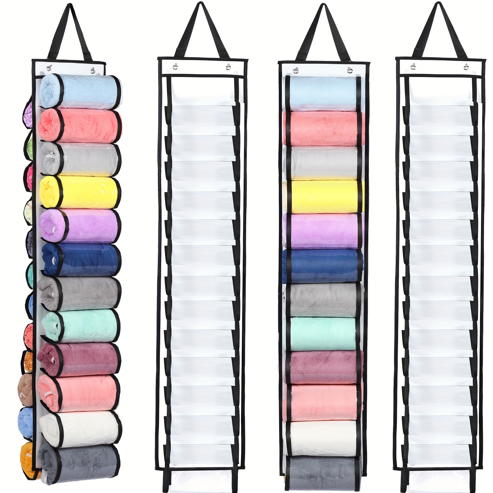 

4 Pack Legging Organizer For Closet Legging Storage Hanger Hanging With 24 Compartments Hanging Legging Holder Organizer T Shirts Clothes Roll Holder For Yoga Leggings Clothes Roll