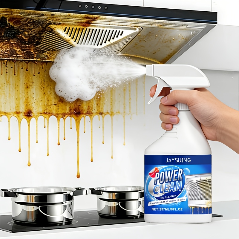 strong kitchen bubble cleaning spray 237ml very effective for removing oil stains ideal for ovens stoves sinks countertops dishwashers eliminates kitchen oil stains grease cleaner kitchen grease remover range hood cleaner