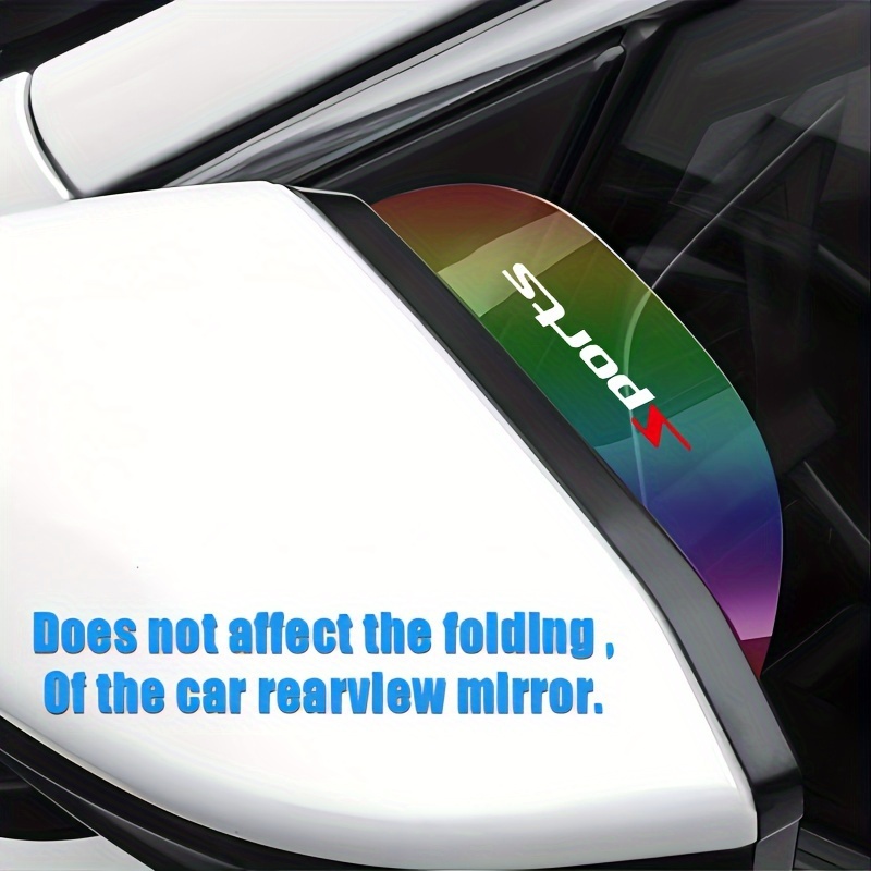 2pcs Flexible PVC Rearview Mirror Rain Curtain And Rainproof Blade, Seven Color Transparent Car Back Rain Eyebrow Cover, Sports Car Accessories