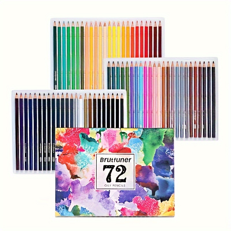TEMU 48/72/160 Colors Professional Colored Oil Pencils Lead Watercolor Drawing Pencils Set Art Supplies School Stationery