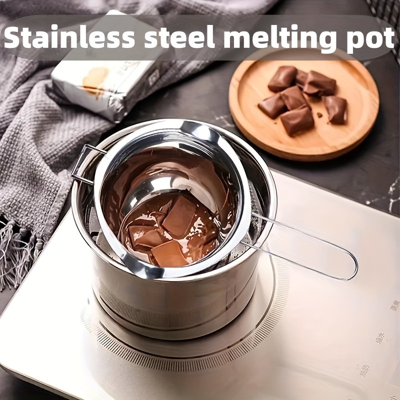 

easy-clean" Stainless Steel Double Boiler Pot For Chocolate, Butter & Cheese - Perfect For Baking, Wax Melting & Candle Making