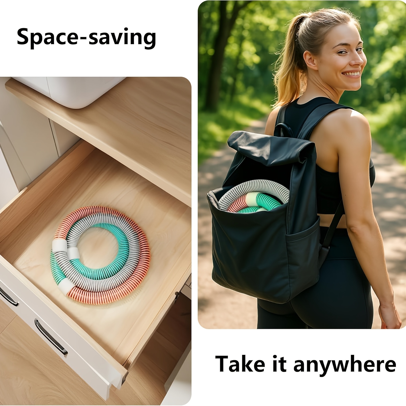 SPDJUMPER Extra Large 63-Inch Spring Fitness Ring – Low Noise, Non-Slip Grip Abdominal Trainer, Soft Material Home Gym Equipment for Women, Full Body Workout & Tummy Control, Space-Saving Durable Exercise Accessory