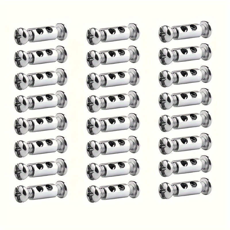 Image of 24/12pcs Adjustable Stainless Steel Rope Clamps With End Threaded Pins - Suitable For 1-2mm Cables, Ideal For Hanging Lamps, Decorations, Holiday Decorations, And Outdoor Camping Locks