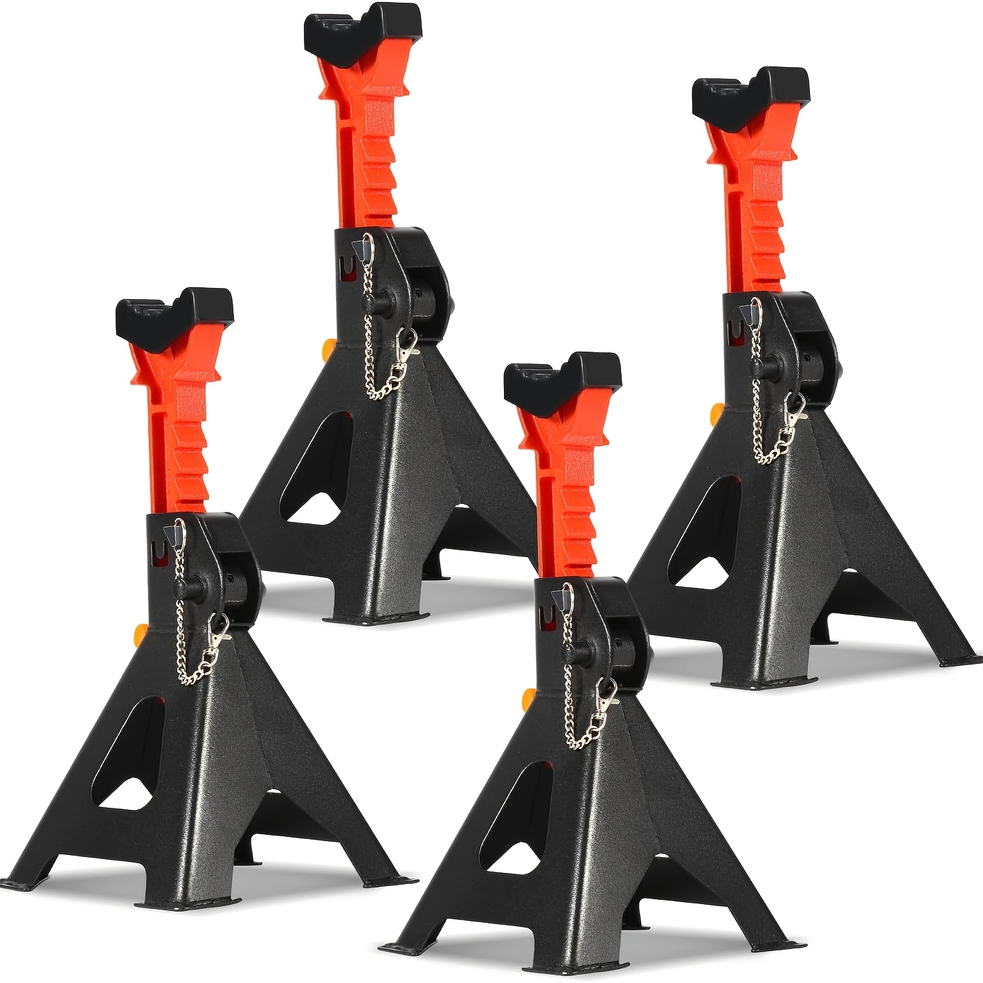 Set Of 4 Height-adjustable Jack Stands (10-step Adjustment, 28.5-43 Cm) Car Jacks And Stands Suv Jack Stand Mount With Rubber Pads - Compatible With A Of Vehicles