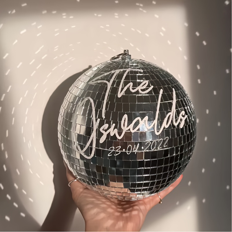TEMU Custom 20 Cm Disco Ball For Parties And Weddings - A Unique Gift For Disco-themed Events, Diy Weddings, Showers, And Hen Parties