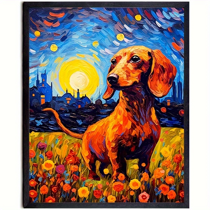 アートパネル 犬 ダックスフント 動物 W30cm×H40cm ポップアート - 絵画