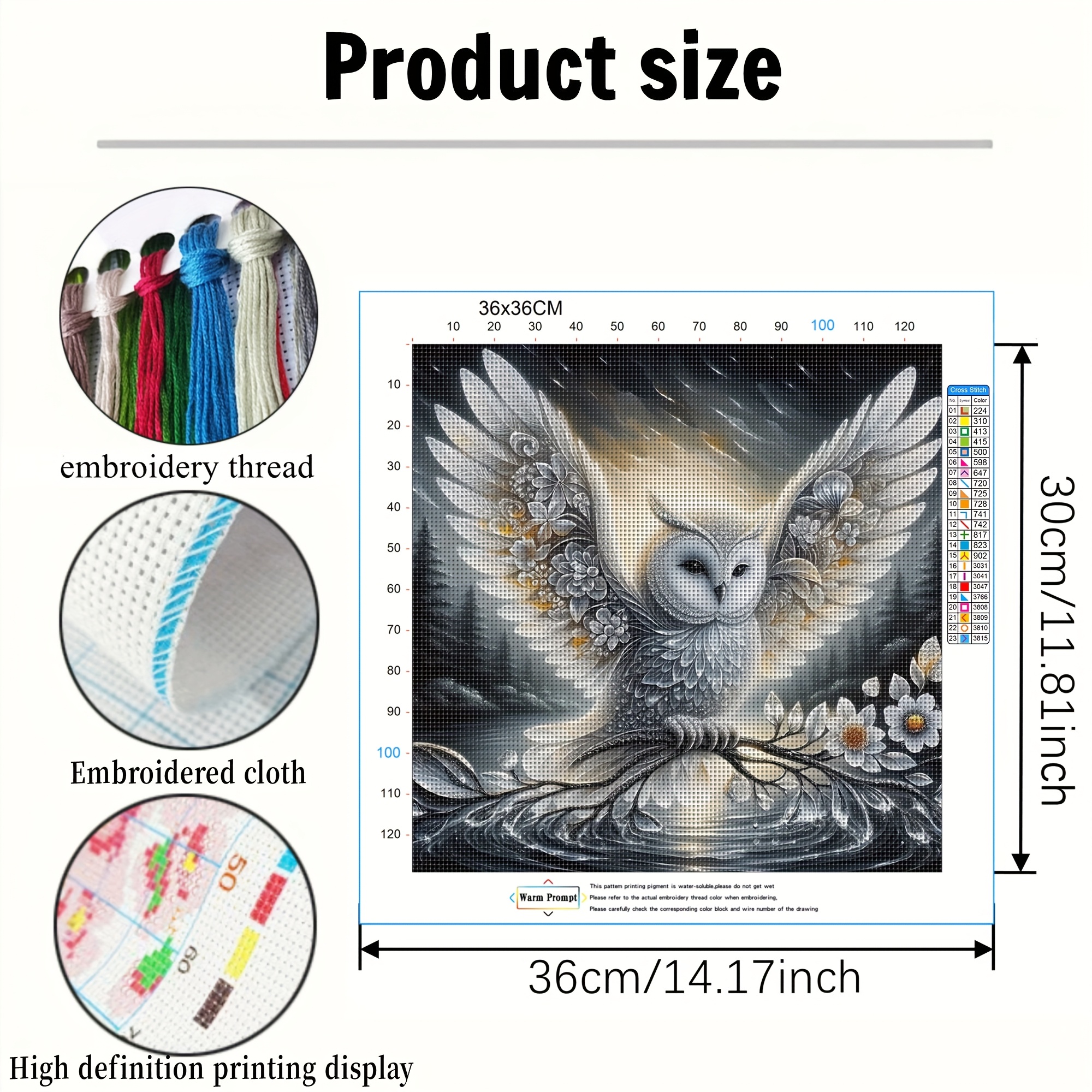 Owl Theme Cross Stitch Painting Kit, DIY High-Quality Needlework Embroidery