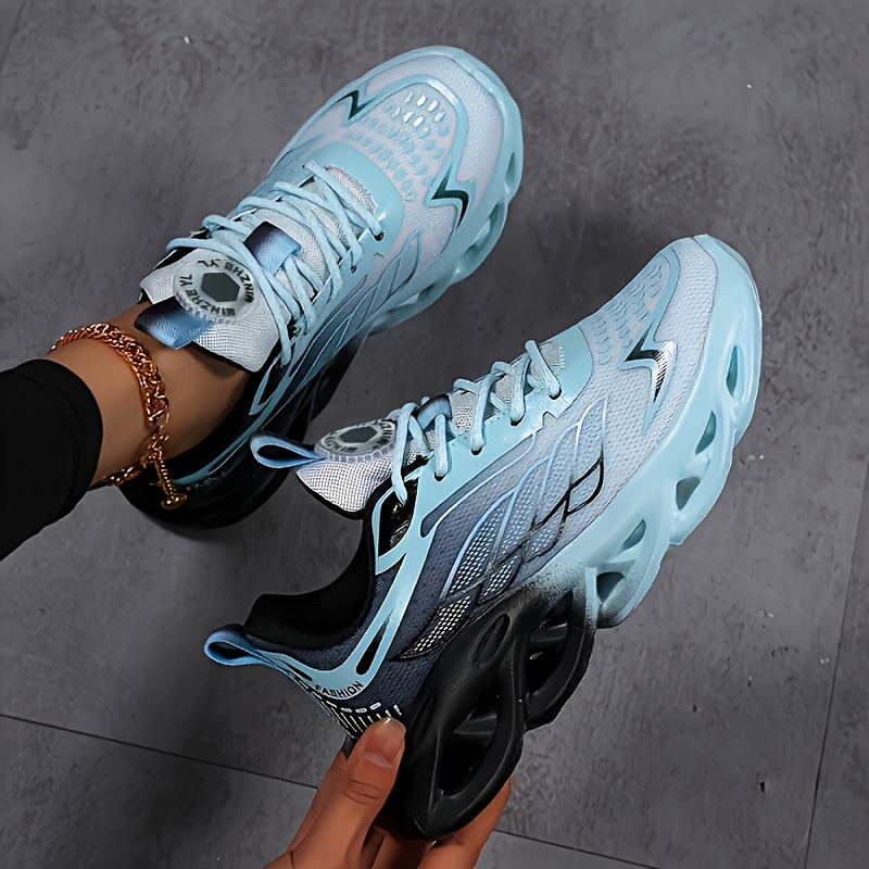 Image of [sneakers] Women's Lightweight Breathable Walking Shoes | Md Shock-resistant Sole, Suitable For Gym, Daily And Formal Occasions - Black/teal, Easy Style Casual Shoes By Honeygirl