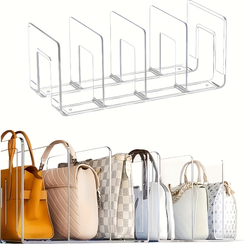 

Space-saving Acrylic Handbag Organizer With 4 Wallet Compartments - Abs Material, Suitable For Organization