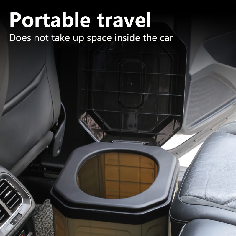 Multi-Functional Portable RV Toilet & Folding Trash Can for Camping