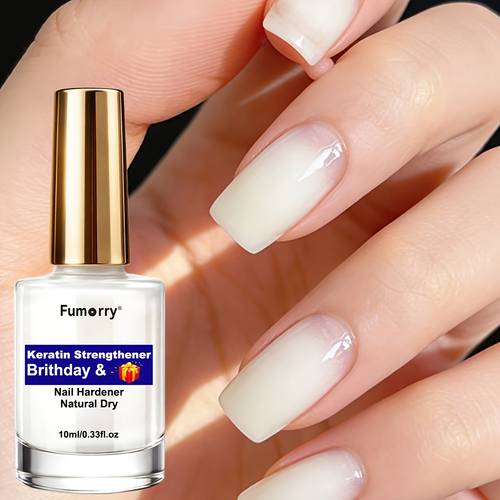 jelly transparent white nail hardener quickly and dries strengthens thin and fragile nails brightens nails contains keratin formula