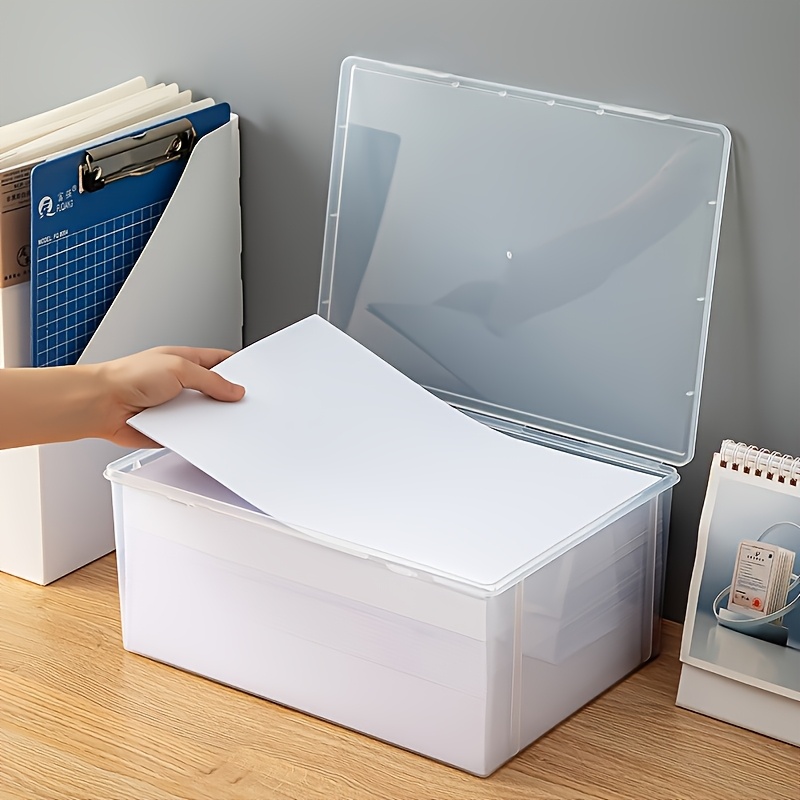 TEMU Large-capacity Transparent Storage Box, Dust-proof Pp Storage Container With Lid, Multi-functional Household Desktop Organizer For Storing