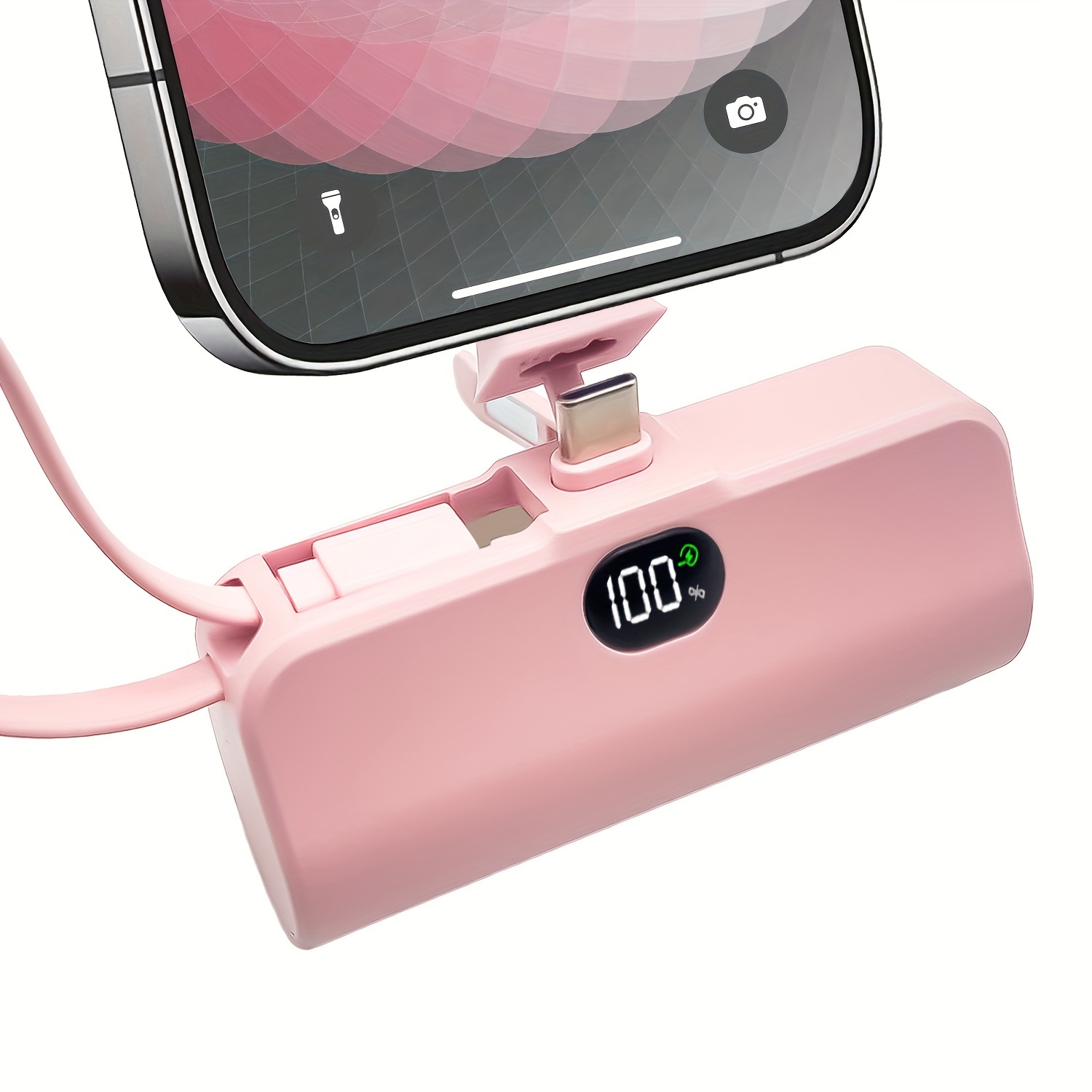 

Portable Charger Power Bank, 4500mah Usb-c Fast Charging Portable Phone Charger With Lcd Display&stand, Mini Battery Pack Compatible With Iphone /15 Plus/ Max/samsung/huawei Andriod Etc (pink)