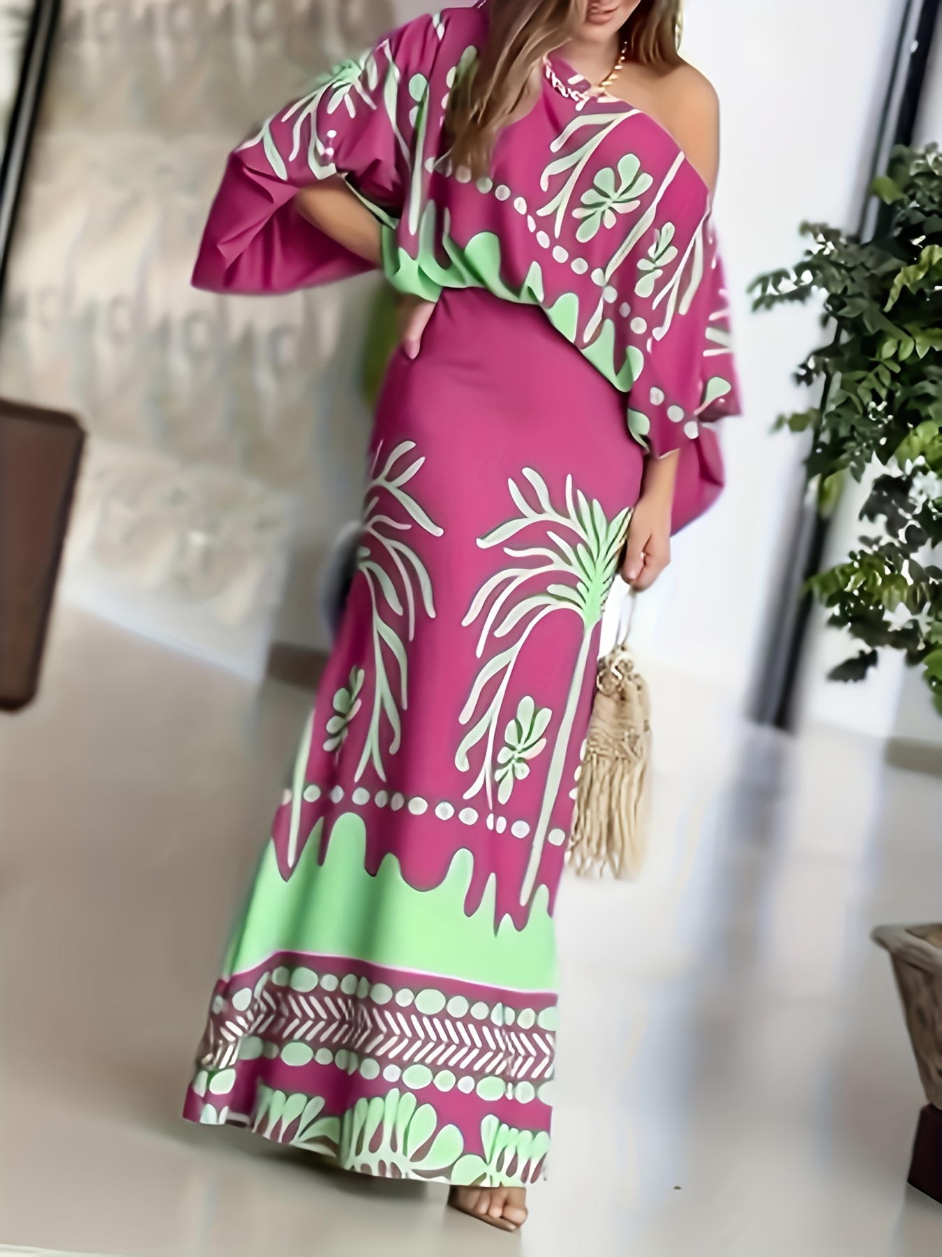 sachin and babi light blue dress womens fashion tropical print lantern sleeve shoulder loose