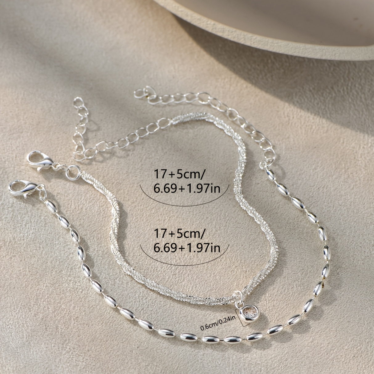 2pcs Bohemian Double-Layer Stackable Bracelets for Women