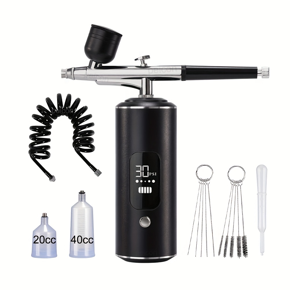 E-shop Tragbarer Airbrush mit Kompressor Mini Kunst Malerei Spritzpistole Wiederaufladbarer Kompressor Airbrush für Nagelkunst Handwerk Kuchen Malerei