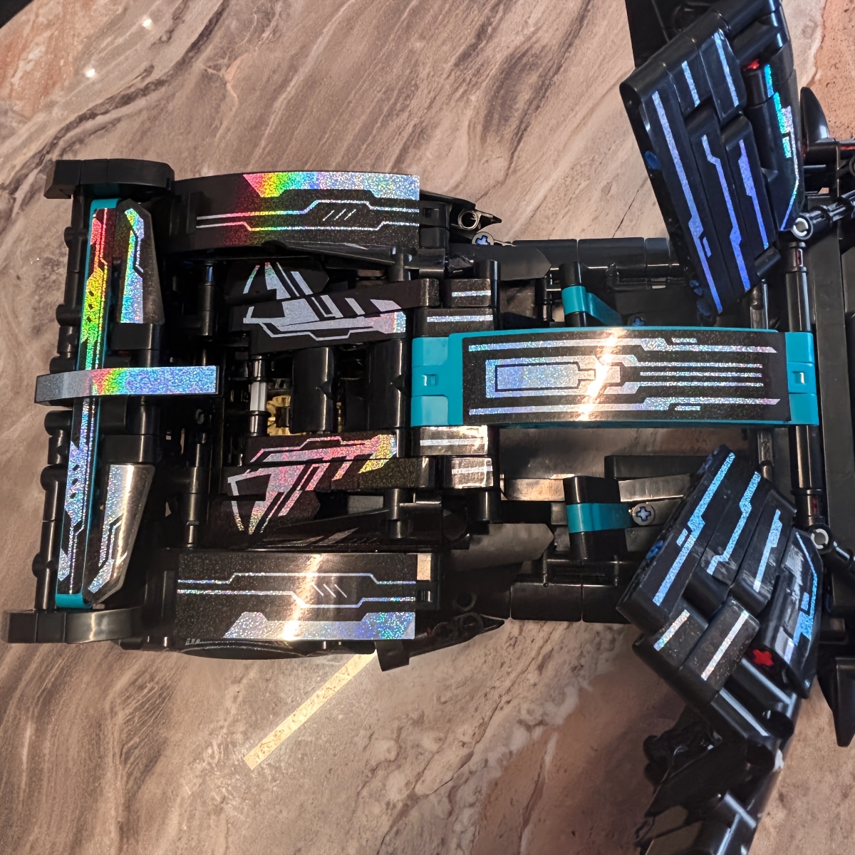 Stunning Black Sports Car Model Building Block Ornament