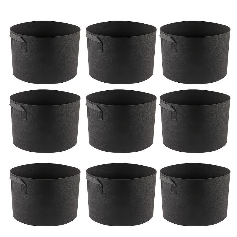 

10 Packs, Double Handle Grow Bag, Plant Growing Bag, Tree Planting Bag, Grow Flower Bag, Non-woven Grow Container For Growing Flowers And Potatoes, Tomatoes, Peas And More Vegetables, 5/7/10/15 Gallon