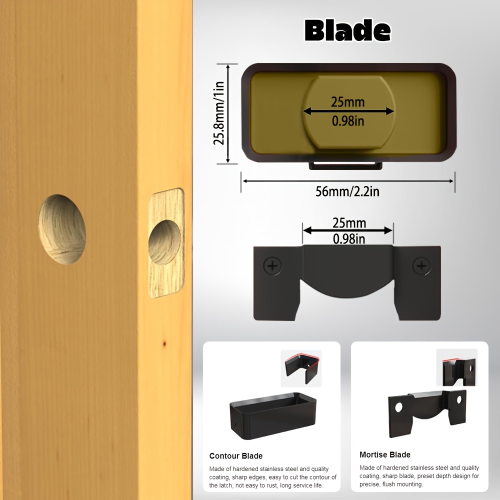 Door Latch Mortising Jig for Universal Wood Door Locks