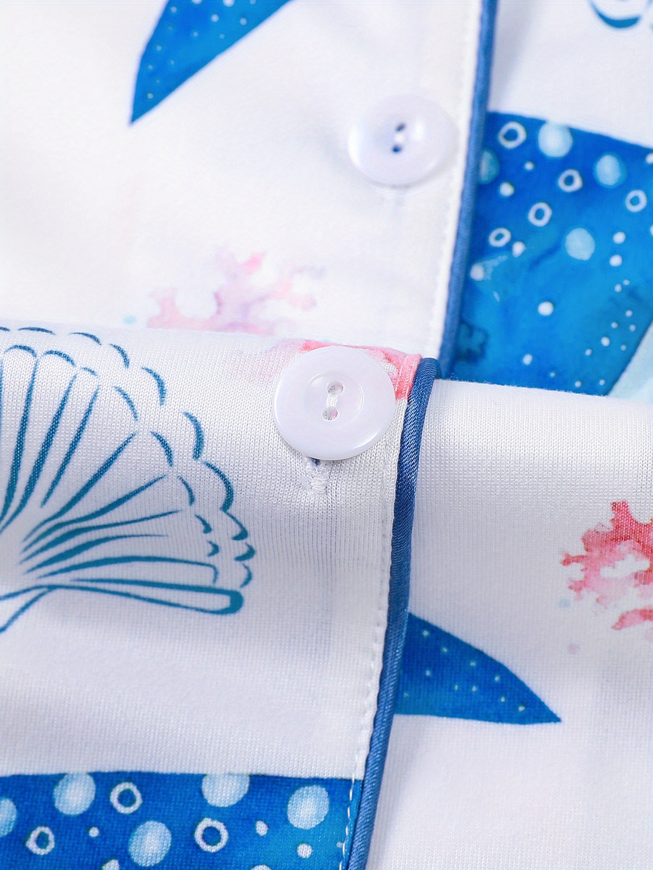 two piece cardigan short sleeved   with shorts pajama set ocean   print suitable for   in   womens lapel   Product details 4