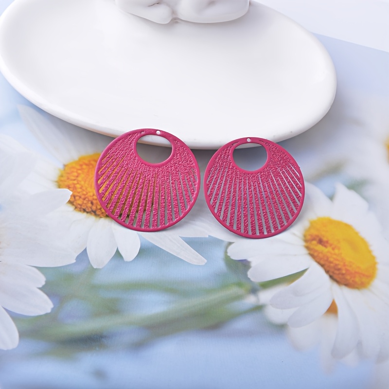 10pcs Round Hollow Fan-Shaped Copper Alloy Charms Set