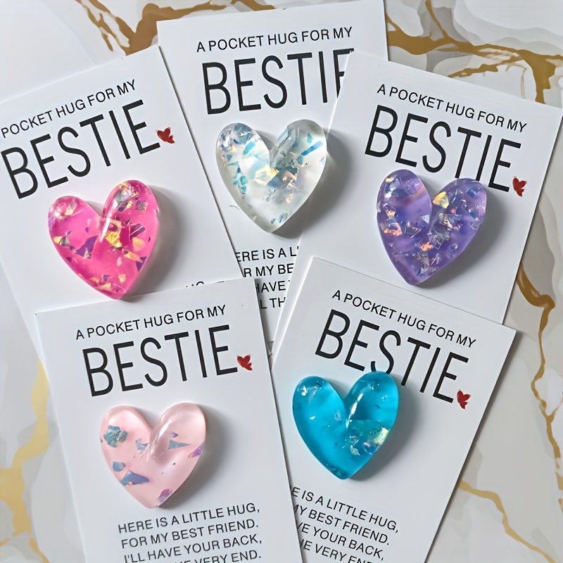 TEMU 5pcs Set, Pocket Hugs For My Bestie: A Gift For Your Female Friend, Christmas , , Valentine's Day Gift