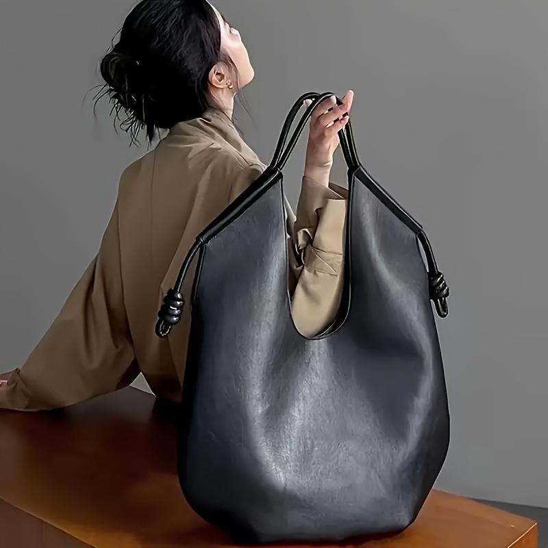 Women's Soft Faux Leather Tote Bag - Large Capacity Shoulder Purse With Multiple Pockets, Handbag & Wallet Combo