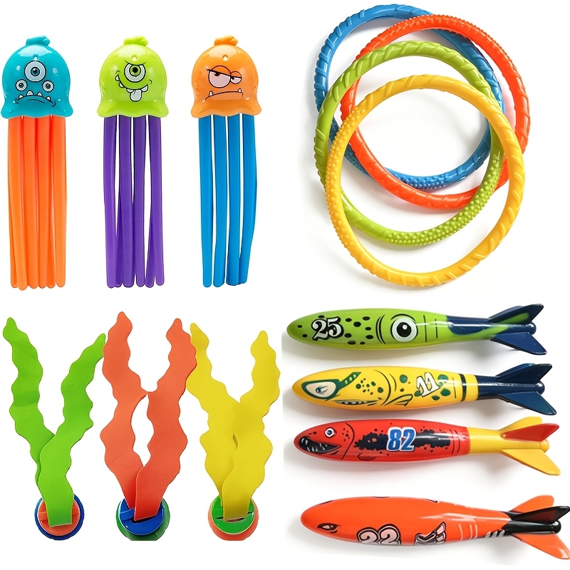 Image of Diving Toy Set, 6+ Diving Toys, Pool Diving Toy Set, Swimming Pool Toys, Kids Pool Toys, Underwater Diving Toy Set, Underwater Pool Training Toys (random Colours)