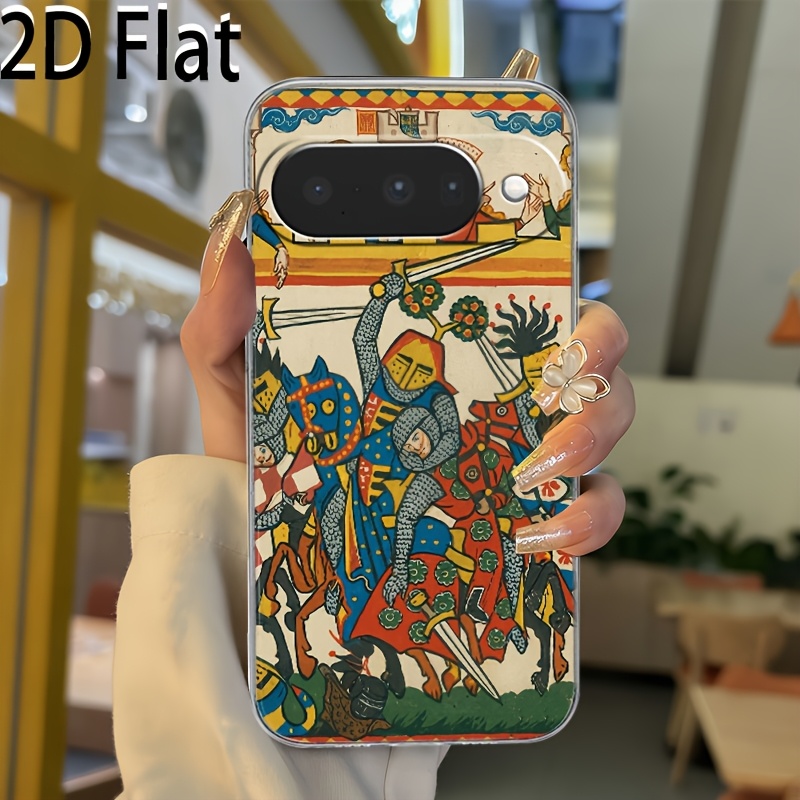TEMU Phone Case: Medieval Knight Illustration Phone Case, Suitable For Pixel 6/pixel 6a/pixel 7/pixel 7 Pro/pixel 7a/pixel 8/pixel 8 Pro/pixel