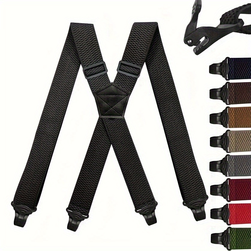 

Men's Wide Heavy Duty Work Suspender Adult 4 Clips 120cm Suspenders X Type Elastic Adjustable Strap Braces Work Male Jockstrap