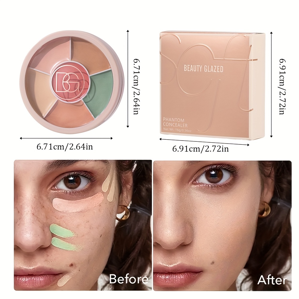 6-in-1 Color Concealer Palette for Dark Circles & Redness